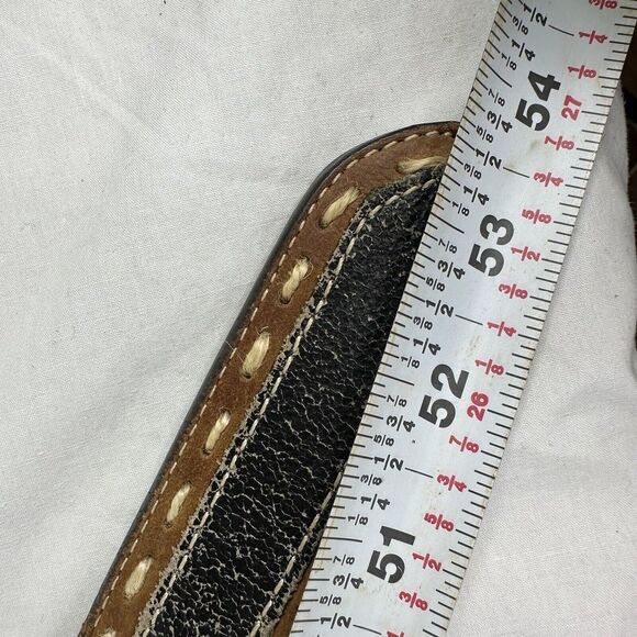 DBL Barrel Mens Fine Genuine Leather Goods Belt Brown Black Casual Adjustable 46 - Picture 9 of 9